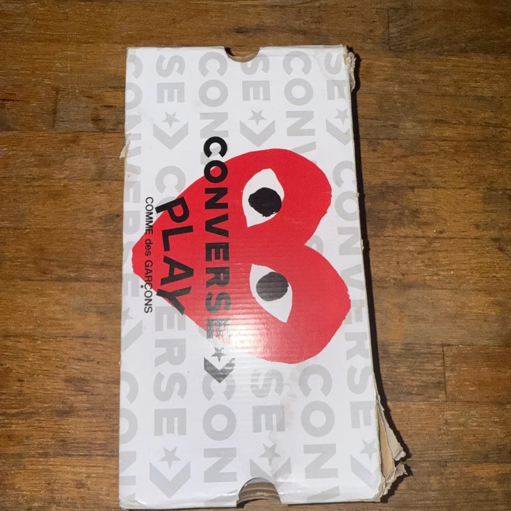 Cream High-Top Sneakers with Red Heart - Picture 2 of 4